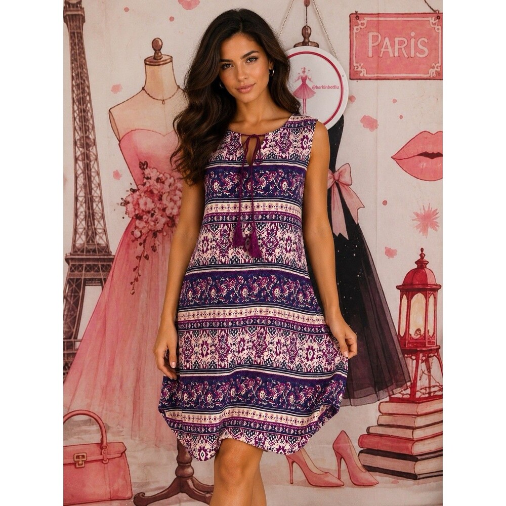 beachlunchlounge Kayla Rayon tribal ombré Print Shift Dress women’s size M